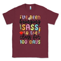 Burgundy i ve been bringing sass to the class for 100 days Classic Tee - MaliasSmallBusiness