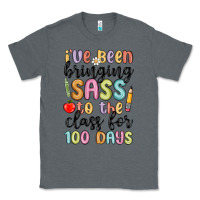 Charcoal Heather i ve been bringing sass to the class for 100 days Classic Tee - MaliasSmallBusiness
