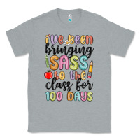Heather Grey i ve been bringing sass to the class for 100 days Classic Tee - MaliasSmallBusiness