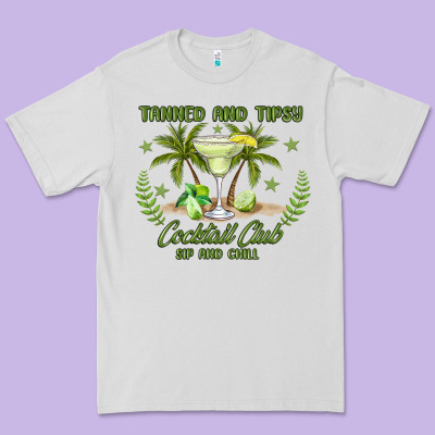 Tanned And Tipsy Cocktail Club Sip And Chill Premium Tee Designed By Jahusdesignshop