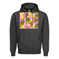 Charcoal Heather pink pineapple Zipper Hoodie - BarkalooDesign