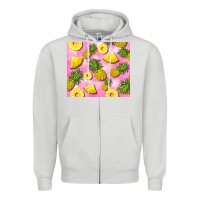 Dove Grey pink pineapple Zipper Hoodie - BarkalooDesign