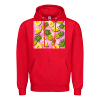 Red pink pineapple Zipper Hoodie - BarkalooDesign