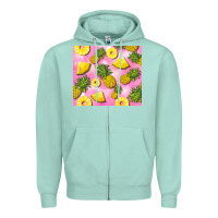 Seafoam pink pineapple Zipper Hoodie - BarkalooDesign
