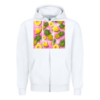 White pink pineapple Zipper Hoodie - BarkalooDesign