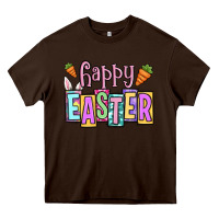 Chocolate Brown Easter Day Happy Easter Heavy Core Tee - OliviaCreatesArt