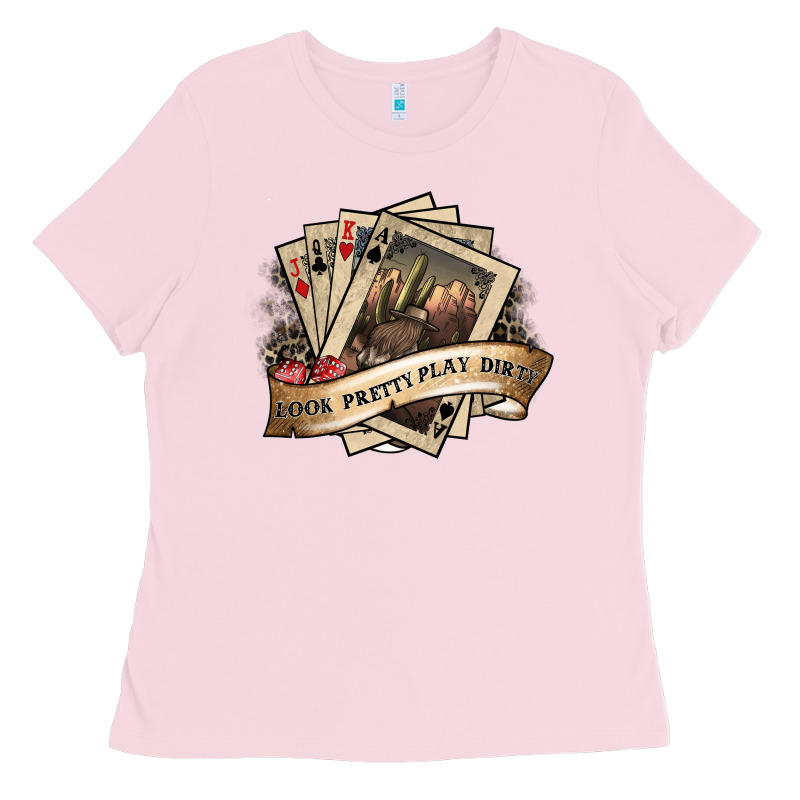 Look Pretty Play Dirty Ladies Tee by SublimationCraftShop | Teevron