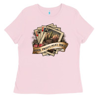 Bubblegum Pink look pretty play dirty Ladies Tee - SublimationCraftShop