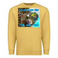 Antique Gold let us thank hım for our food Premium Sweatshirt - TumblerDesignByShophia