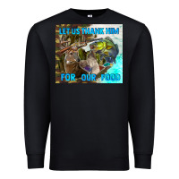 Black let us thank hım for our food Premium Sweatshirt - TumblerDesignByShophia