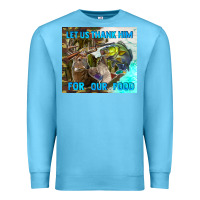 Ocean Blue let us thank hım for our food Premium Sweatshirt - TumblerDesignByShophia