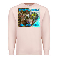 Pale Pink let us thank hım for our food Premium Sweatshirt - TumblerDesignByShophia