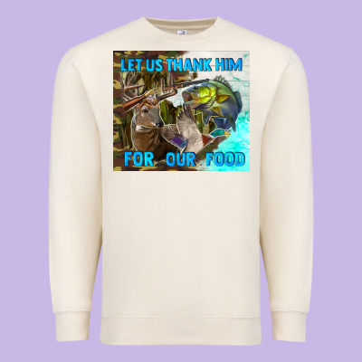Let Us Thank Hım For Our Food Premium Sweatshirt Designed By Tumblerdesignbyshophia