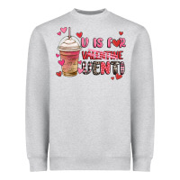 Heather Grey v is for valentine venti coffee cup Heavyweight Sweatshirt - MaliasSmallBusiness