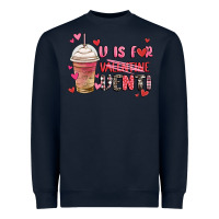 Navy v is for valentine venti coffee cup Heavyweight Sweatshirt - MaliasSmallBusiness
