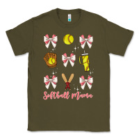 Army Green softball coquette bow Classic Tee - JahusDesignShop