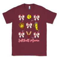 Burgundy softball coquette bow Classic Tee - JahusDesignShop