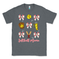Charcoal Heather softball coquette bow Classic Tee - JahusDesignShop