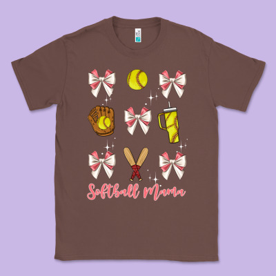 Softball Coquette Bow Classic Tee Designed By Jahusdesignshop