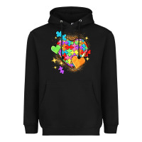 Black Autism hearts Heavyweight Hoodie - NancyCooperArtShop