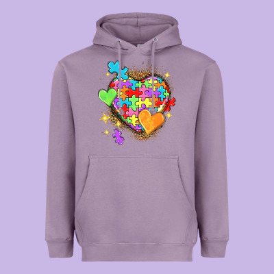 Autism Hearts Heavyweight Hoodie Designed By Nancycooperartshop
