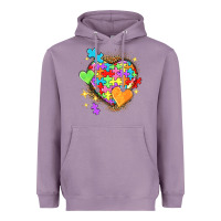 Lavender Autism hearts Heavyweight Hoodie - NancyCooperArtShop