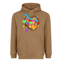 Toasted Coconut Autism hearts Heavyweight Hoodie - NancyCooperArtShop