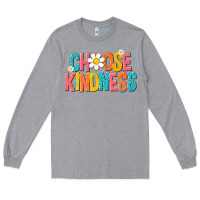 Heather Grey choose kindness Long Sleeve Tee - NancyCooperArtShop