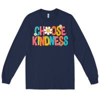 Navy choose kindness Long Sleeve Tee - NancyCooperArtShop