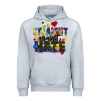 Heather Grey straight against hate Urban Hoodie - FaDigitalArtStudio