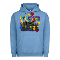 Pigment Pebble Blue straight against hate Urban Hoodie - FaDigitalArtStudio