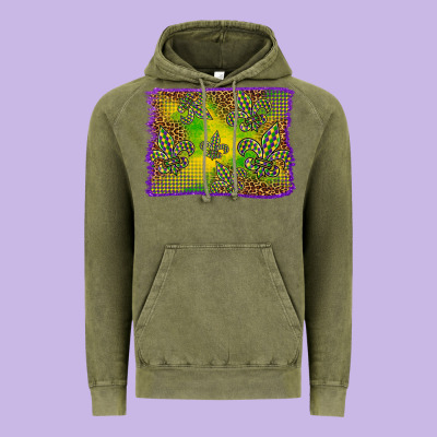 Mardi Gras Background Vintage Hoodie Designed By Barkaloodesign