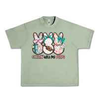 Oil Green easter chilling with my peeps bunny Urban Heavy Tee - MaliasSmallBusiness