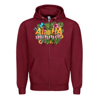 Burgundy aloha summer Zipper Hoodie - BarkalooDesign