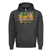 Charcoal Heather aloha summer Zipper Hoodie - BarkalooDesign