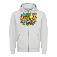 Dove Grey aloha summer Zipper Hoodie - BarkalooDesign