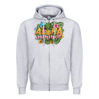 Heather Grey aloha summer Zipper Hoodie - BarkalooDesign