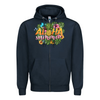 Navy aloha summer Zipper Hoodie - BarkalooDesign