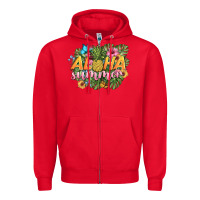 Red aloha summer Zipper Hoodie - BarkalooDesign