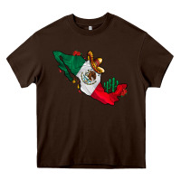 Chocolate Brown mexico Heavy Core Tee - CowhideDigitalArt