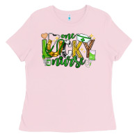 Bubblegum Pink st patricks day one lucky nurse Ladies Tee - Neo Western