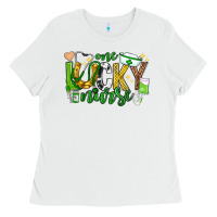 White st patricks day one lucky nurse Ladies Tee - Neo Western