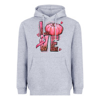 Heather Grey love cancer pumpkin Heavyweight Hoodie - texasbilliewilder