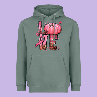Love Cancer Pumpkin Heavyweight Hoodie Designed By Texasbilliewilder