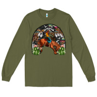Army Green rodeo cowboy rainbow Long Sleeve Tee - JahusDesignShop