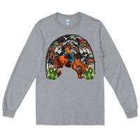 Heather Grey rodeo cowboy rainbow Long Sleeve Tee - JahusDesignShop