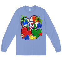 Colony Blue dominican repuclic hearts Long Sleeve Tee - NancyCooperArtShop