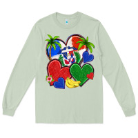 Matcha dominican repuclic hearts Long Sleeve Tee - NancyCooperArtShop