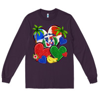 Plum dominican repuclic hearts Long Sleeve Tee - NancyCooperArtShop