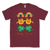 Burgundy lucky vibes st. patrick's day Classic Tee - MaliasSmallBusiness